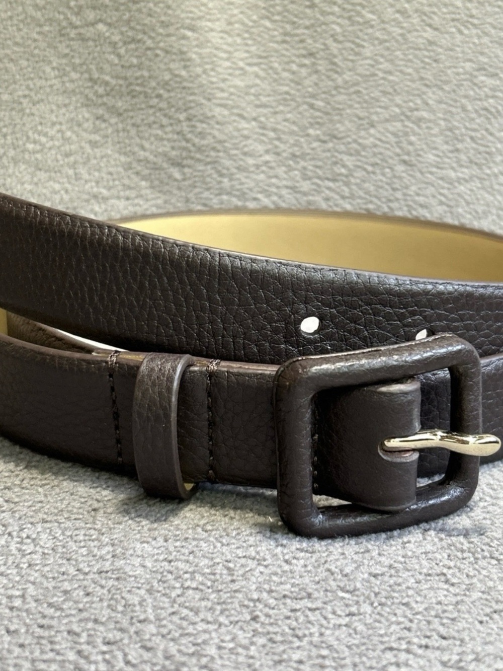 Talbots Women’s Brown Genuine Leather Belt Square Buckle Size M